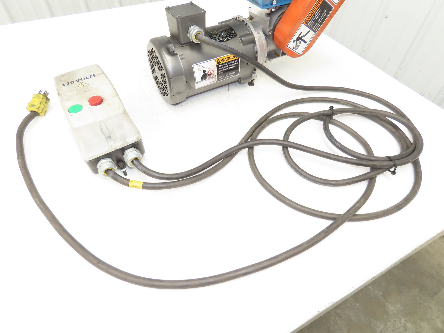 Bunting 4"x 40"L Magnetic Slider Bed Conveyor 3.5"Belt 115V 44FPM Chain Drive