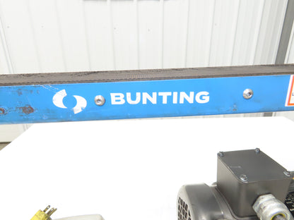 Bunting 4"x 40"L Magnetic Slider Bed Conveyor 3.5"Belt 115V 44FPM Chain Drive
