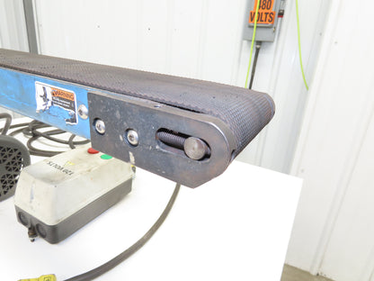 Bunting 4"x 40"L Magnetic Slider Bed Conveyor 3.5"Belt 115V 44FPM Chain Drive
