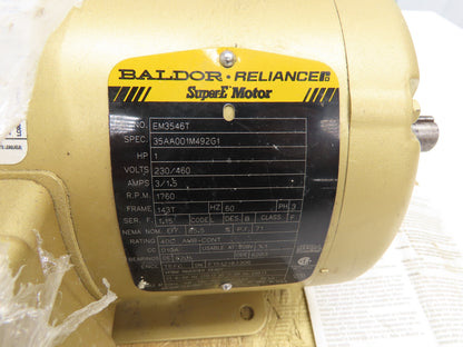 Baldor EM3546T AC Motor 1Hp 1760rpm 230/460V 143/145T TEFC Super E