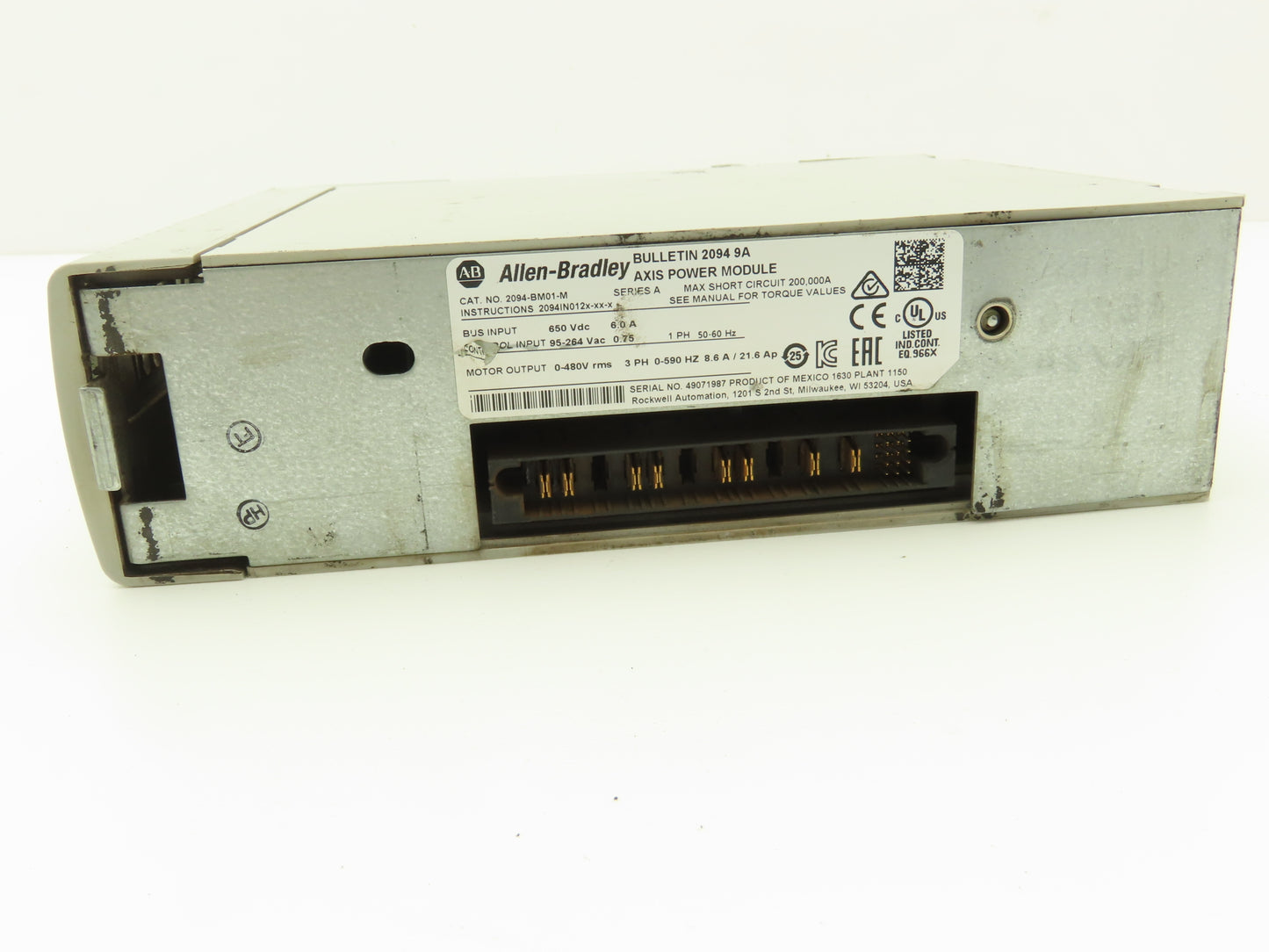 Allen Bradley 2094-BM01-M 9A Axis Power Module VFD 480V 3Ph 0-590Hz 21.6A READ