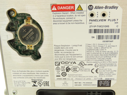 Allen Bradley 2711P-T10C21D8S PanelView Plus 7 HMI 10.4" Touch Screen Series C