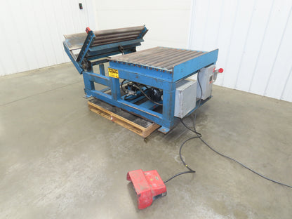 Hutco 36"x 60" Gravity Roller Conveyor Tipper Load Unloader 45° Tilt 2.5"Rollers