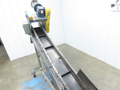New London Engineering 500-6-6' Incline Parts Conveyor 6" Cleated Belt 3PH 82"L
