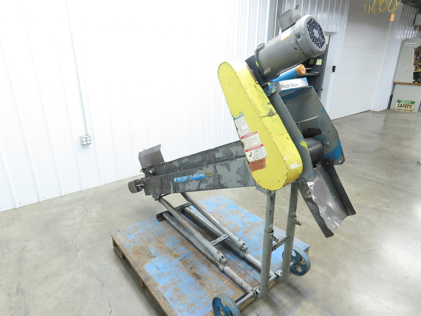 New London Engineering 500-6-6' Incline Parts Conveyor 6" Cleated Belt 3PH 82"L
