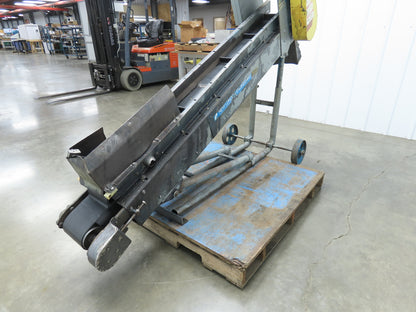 New London Engineering 500-6-6' Incline Parts Conveyor 6" Cleated Belt 3PH 82"L
