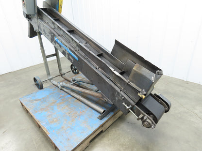 New London Engineering 500-6-6' Incline Parts Conveyor 6" Cleated Belt 3PH 82"L