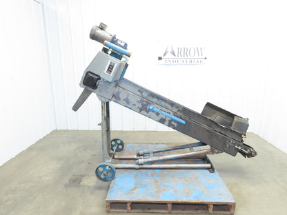 New London Engineering 500-6-6' Incline Parts Conveyor 6" Cleated Belt 3PH 82"L