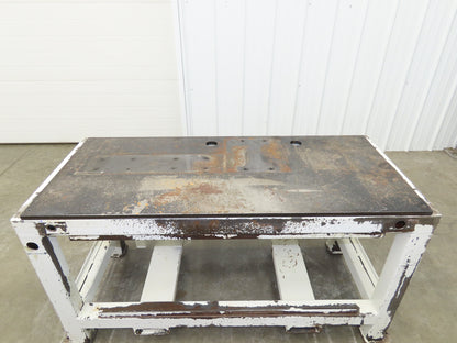 5/8" Steel Top Machine Base Welding Table Work Bench 51-3/4 x 22-1/2" Top 30" H