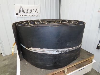 20"W x 43' Cleated Rubber Incline Conveyor Belt 3-Ply Black Heavy Duty Elevator