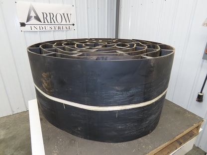 20"W x 43' Cleated Rubber Incline Conveyor Belt 3-Ply Black Heavy Duty Elevator