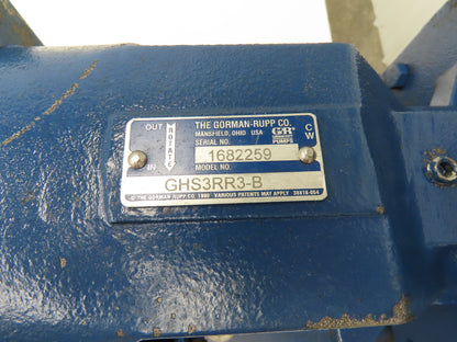 Gorman Rupp GHS3RR3-B Positive Displacement Gear Pump 3"Flanged 255GPM 7.5Hp