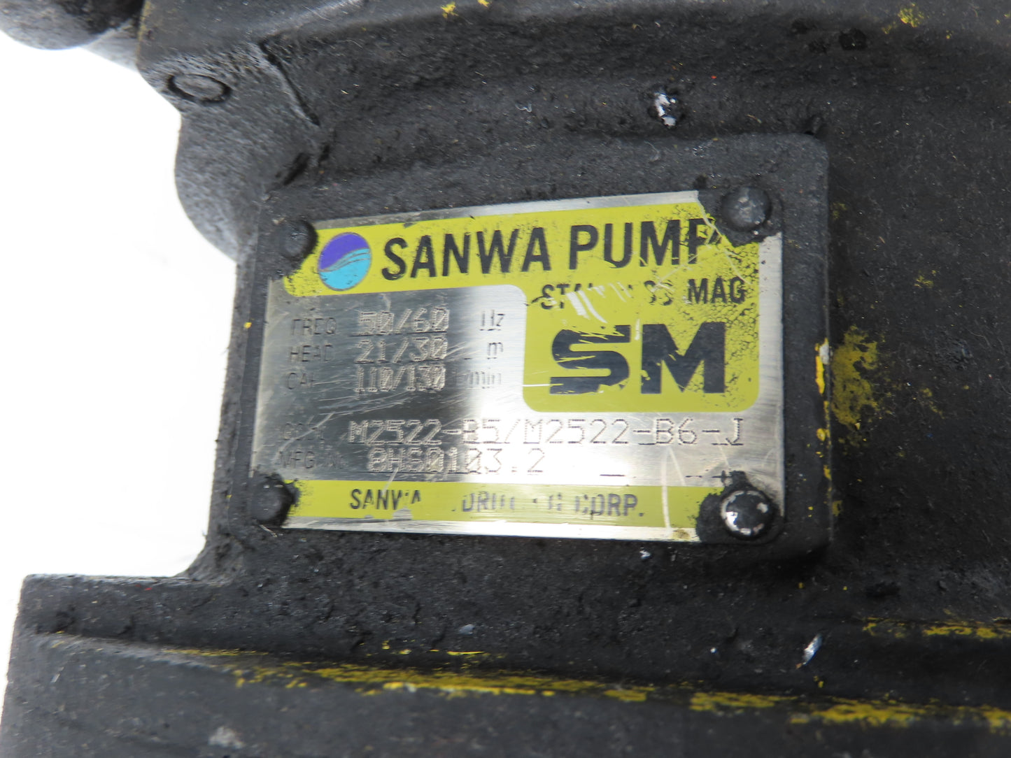 Sanwa M2522-B5 Stainless Centrifugal Mag Pump 1x1" Magnetic Drive 2.2Kw 220V 3PH