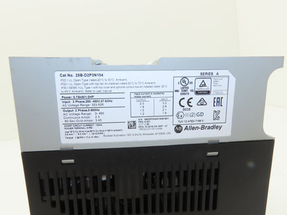 Allen Bradley 25B-D2P3N104 PowerFlex 525 VFD AC Drive 1Hp 480V 3Ph FRN 5.001