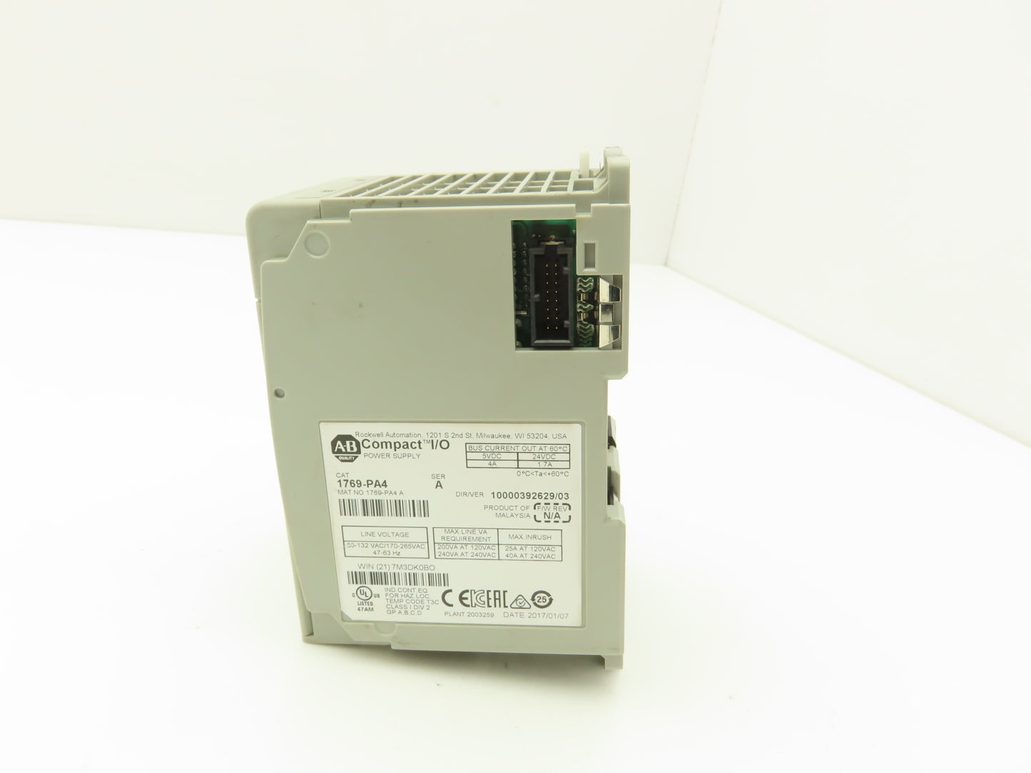 Allen Bradley 1769-PA4 Compact I/O PLC Power Supply Ser A Ver 10000392629/03