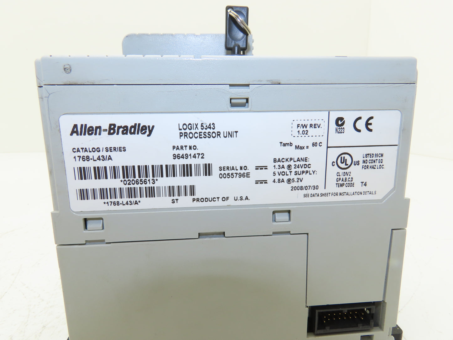 Allen Bradley 1768-L43 CompactLogix Processor Unit Compact CPU 2MB F/W Rev 1.02