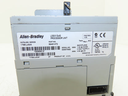 Allen Bradley 1768-L43 CompactLogix Processor Unit Compact CPU 2MB F/W Rev 1.02