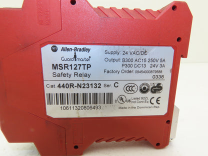 Allen Bradley MSR127TP 440R-N23132 Guardmaster Safety Relay Module 24V  Lot of 2