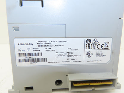 Allen Bradley 1768-PA3 CompactLogix 24VDC Power Supply Module L4x AC/DC In Ser A