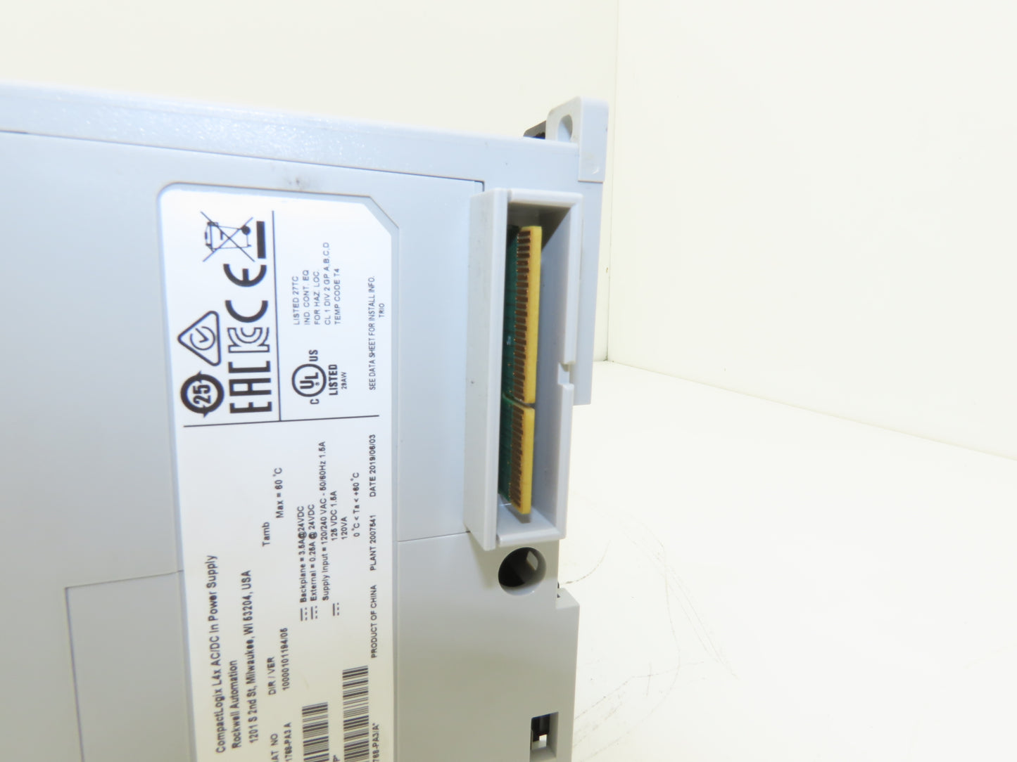 Allen Bradley 1768-PA3 CompactLogix 24VDC Power Supply Module L4x AC/DC In Ser A