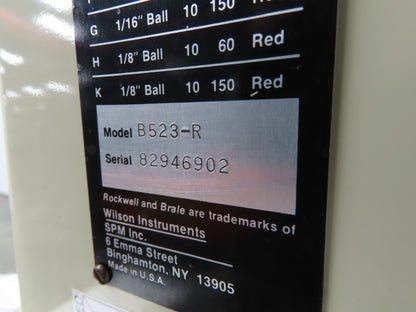 Wilson Rockwell B523-R Hardness Tester Digital 500 Series 120V