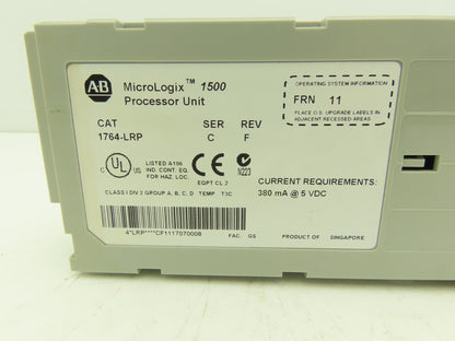 Allen Bradley 1764-LRP MicroLogix 1500 Processor Unit Ser C Rev F FRN 11 READ