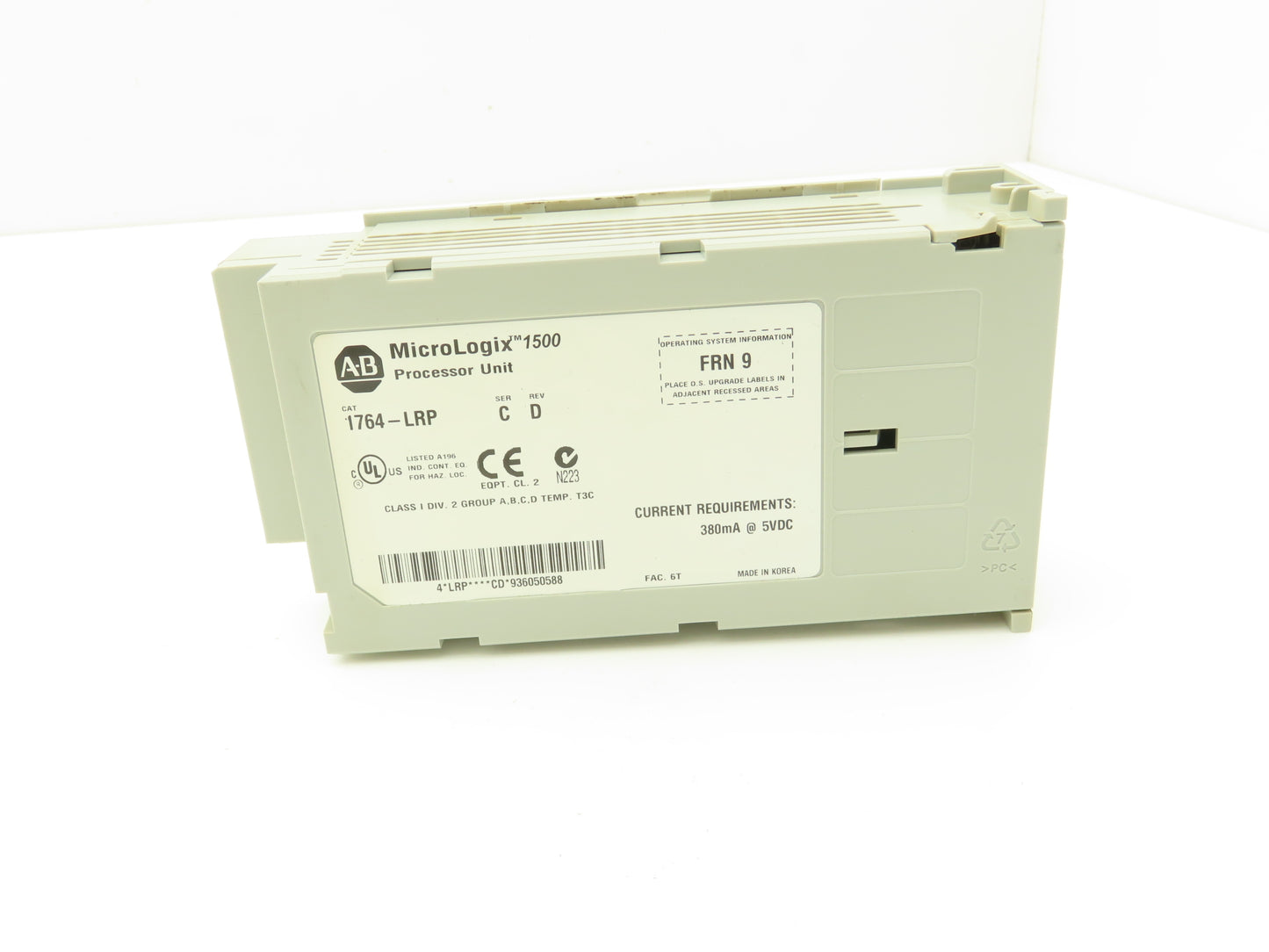 Allen Bradley 1764-LRP MicroLogix 1500 Processor Unit Ser C Rev D FRN 9 READ