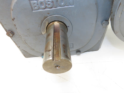 Boston Gear Worm Gearbox 150:1 Ratio Double Reducer 12rpm 182T Dual Shaft Output