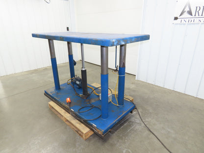 1000lbs Hydraulic Lift 4 Post Work Table Bench 71x31" Top 32-48" Lift 120V