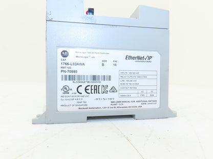Allen Bradley 1766-L32AWA MicroLogix 1400 Controller Module 32 Point Ser B FW 16
