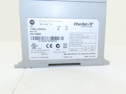 Allen Bradley 1766-L32AWA MicroLogix 1400 Controller Module 32 Point Ser B FW 15