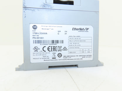 Allen Bradley 1766-L32AWA MicroLogix 1400 Controller Module 32 Pt Ser C FW 21
