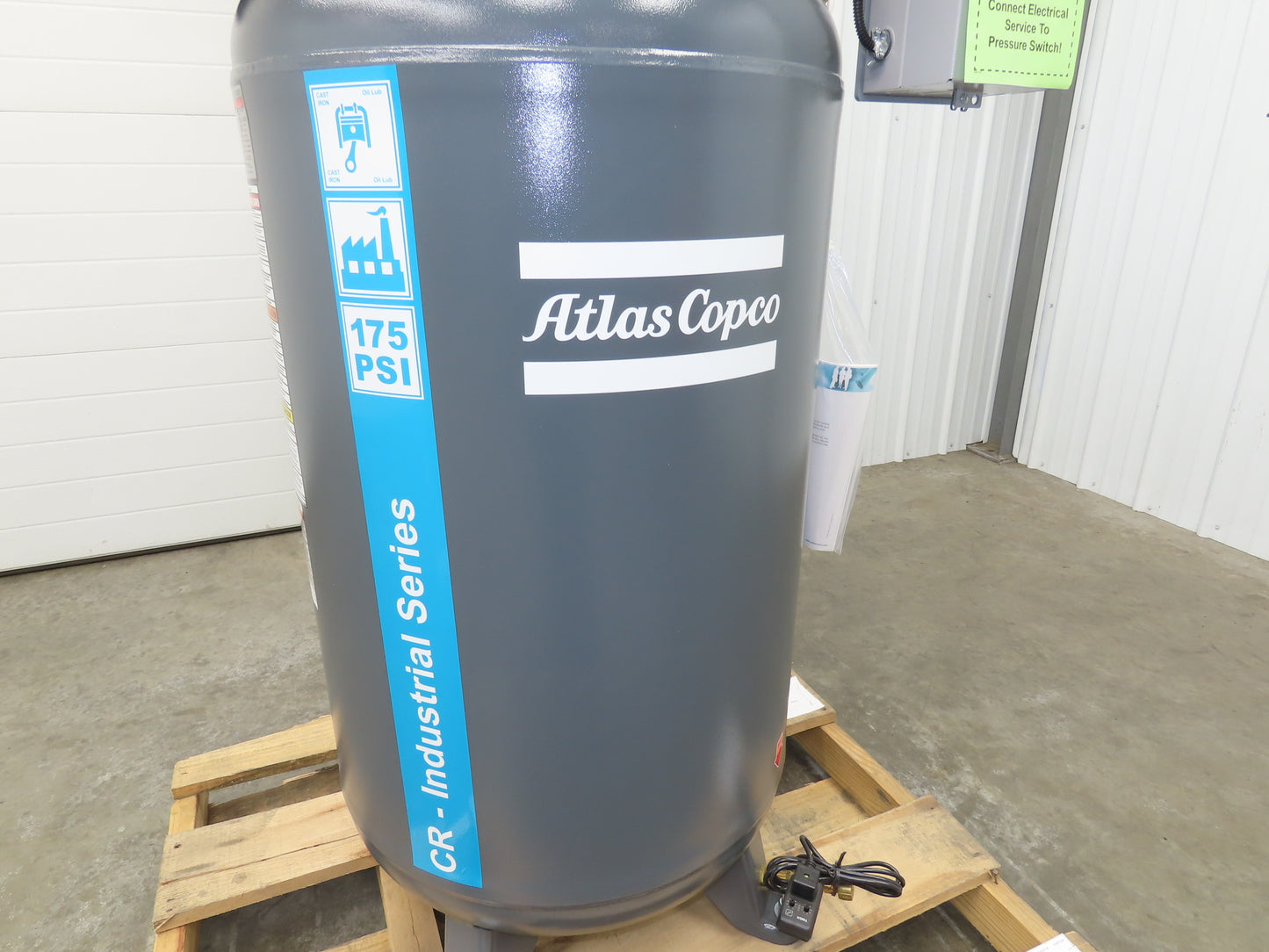 Atlas Copco CR5 Reciprocating Air Compressor 17CFM 5HP 460V 3Ph 80 Gal