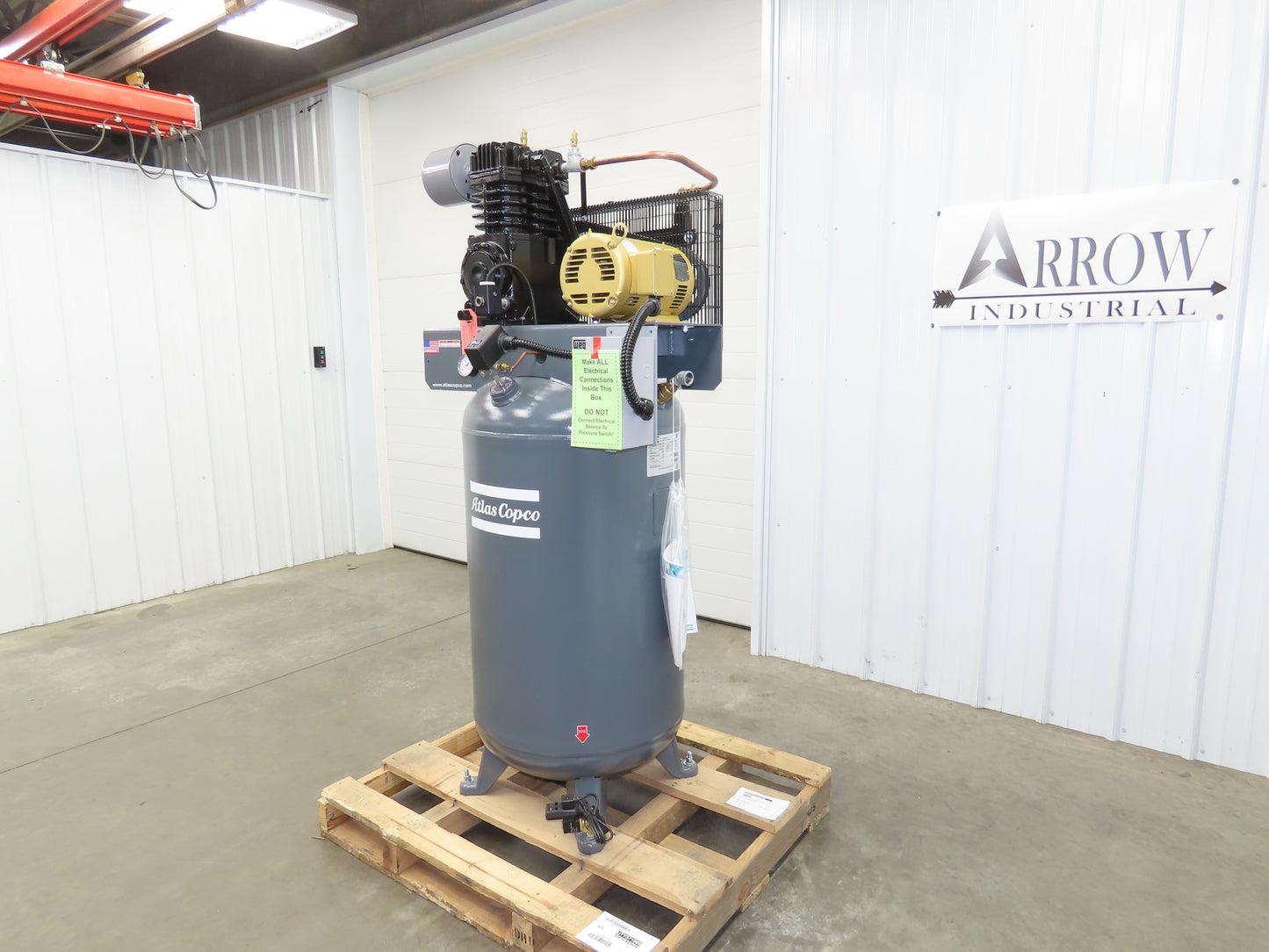 Atlas Copco CR5 Reciprocating Air Compressor 17CFM 5HP 460V 3Ph 80 Gal