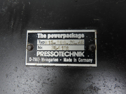 Tox Pressotechnik K15.300.20.US Powerpackage Air/Oil Cylinder 300mm Stroke 10bar