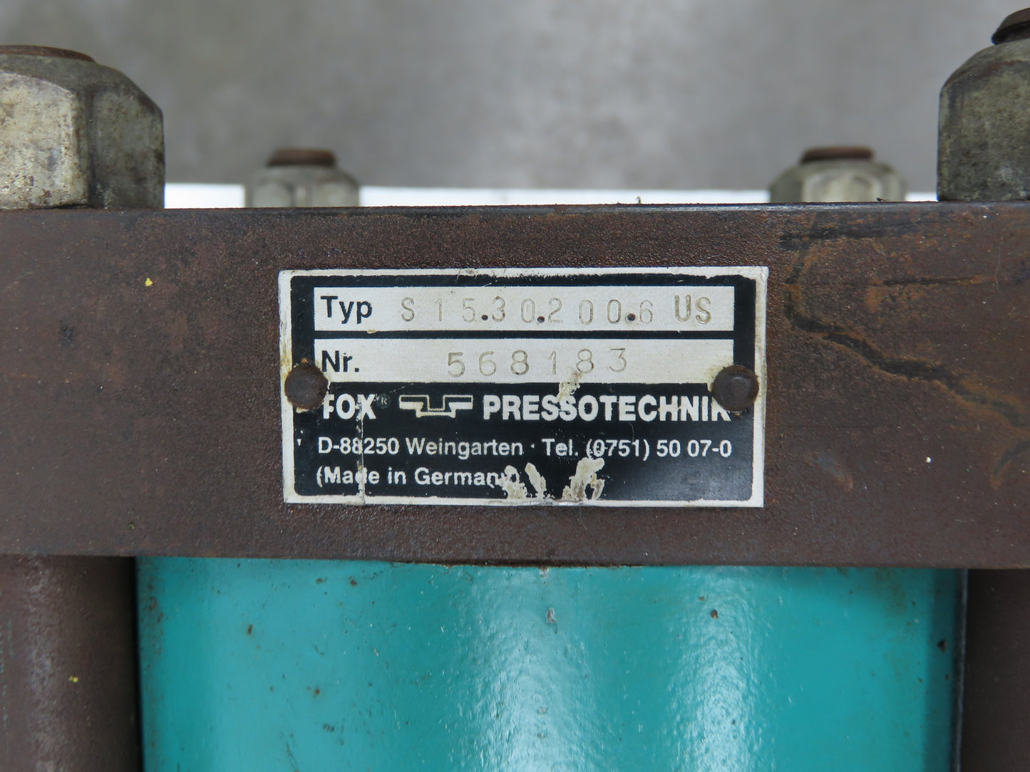Tox Pressotechnik S15.30.200.6 Powerpackage Air/Oil Cylinder 200mm Stroke 6bar