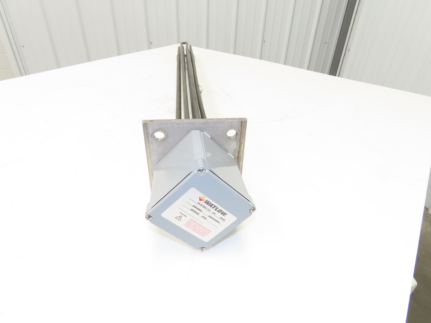 Watlow U6-29-260-6 Immersion Heater 30kw 480V 3PH 316SS 6" Sq Flange 39"L