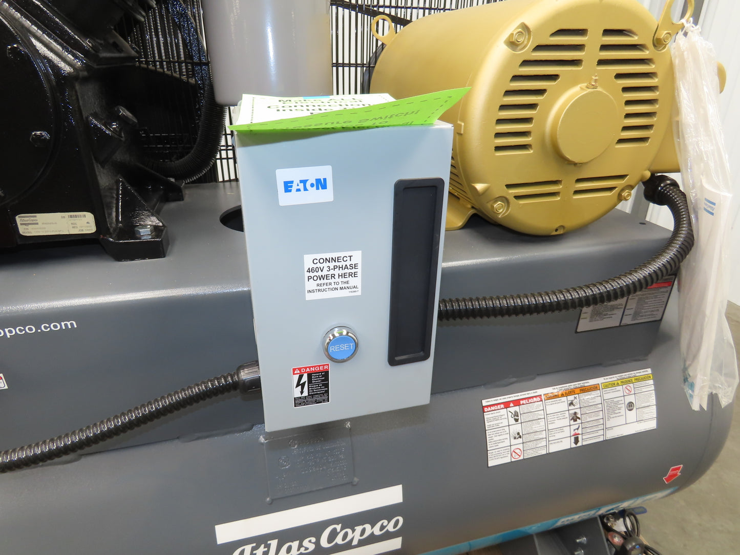 Atlas Copco CR15 Reciprocating Duplex Air Compressor 51CFM 15HP 460V 3Ph 120 Gal