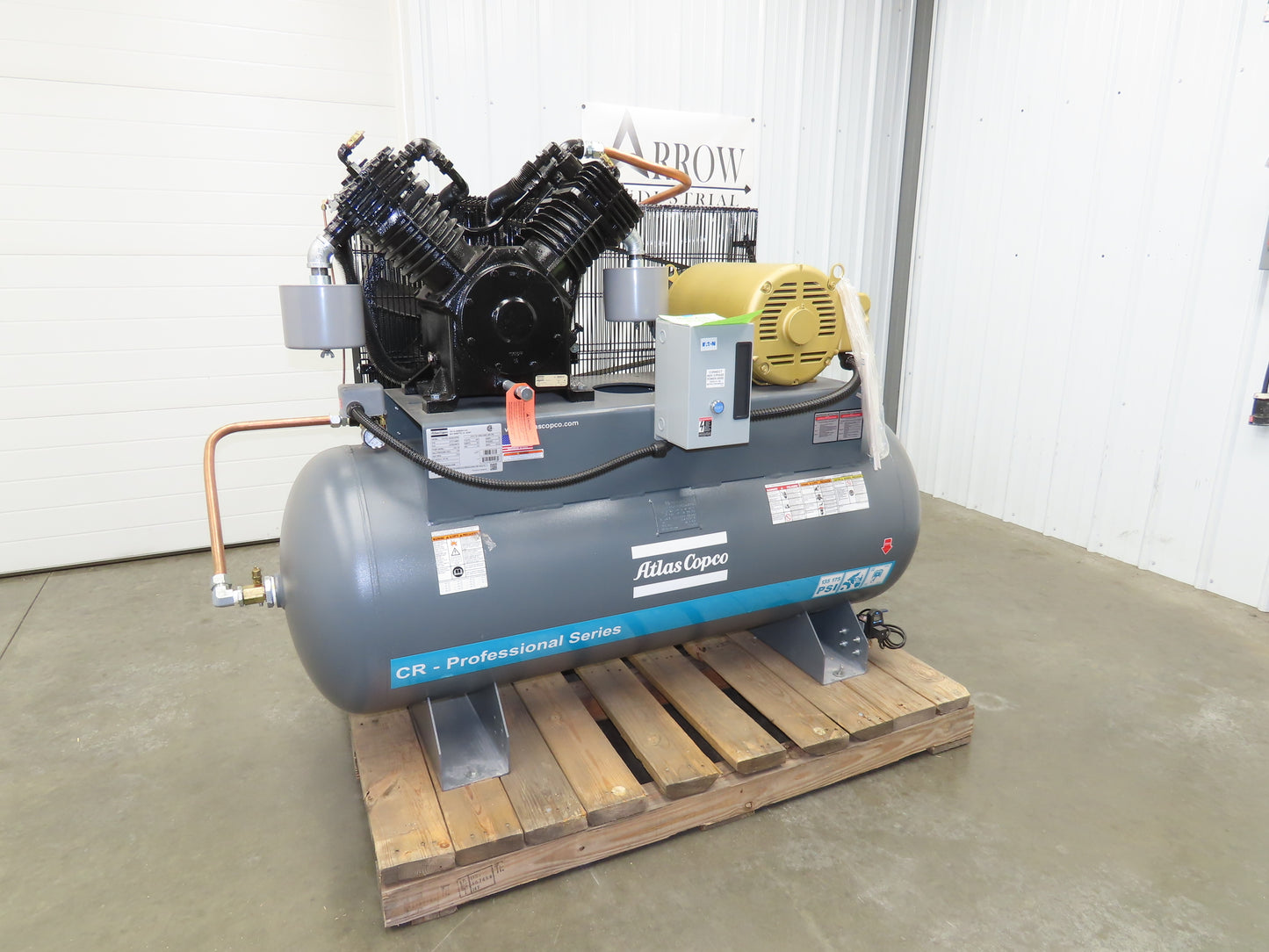 Atlas Copco CR15 Reciprocating Duplex Air Compressor 51CFM 15HP 460V 3Ph 120 Gal