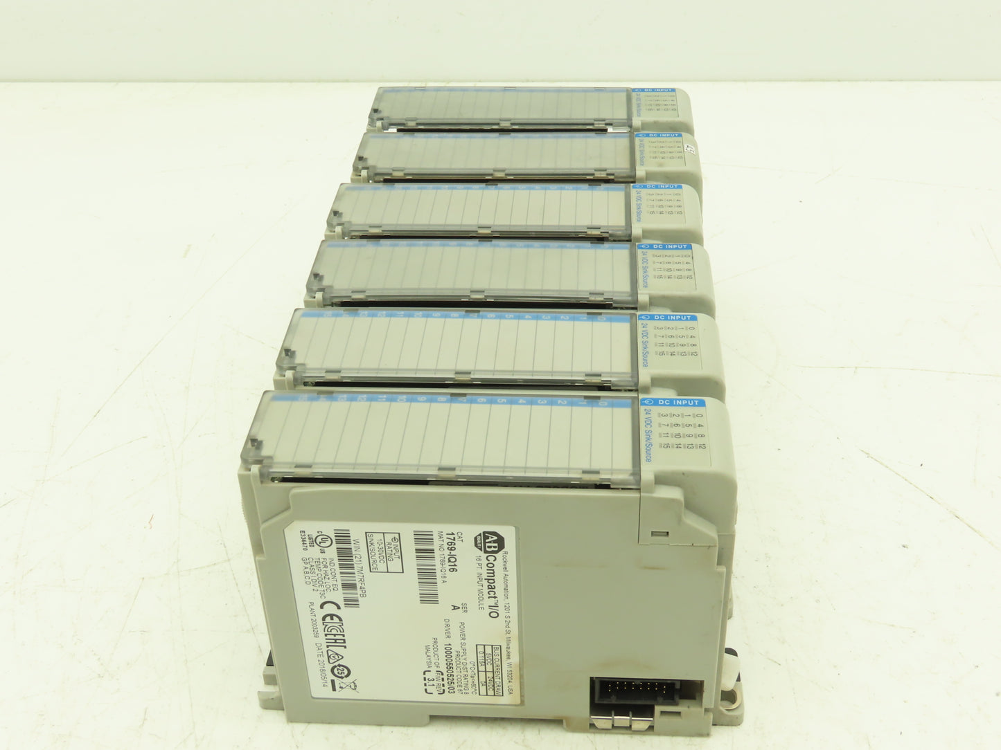 Allen Bradley 1769-IQ16 DC I/O Modules 16-Point 24VDC Ser A Mixed Lot of 6 READ