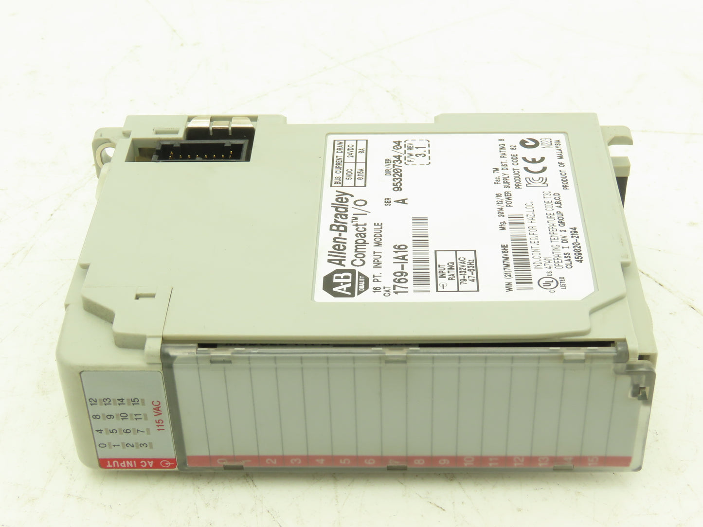 Allen Bradley 1769-IA16 Compact Logix I/O Input Module 16Pt Ser A FW 3.1