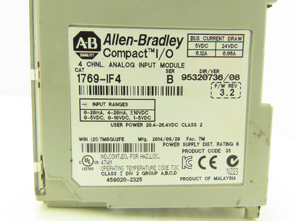 Allen Bradley 1769-IF4 Compact I/O Analog Input Module 24VDC Ser B FW 3.2