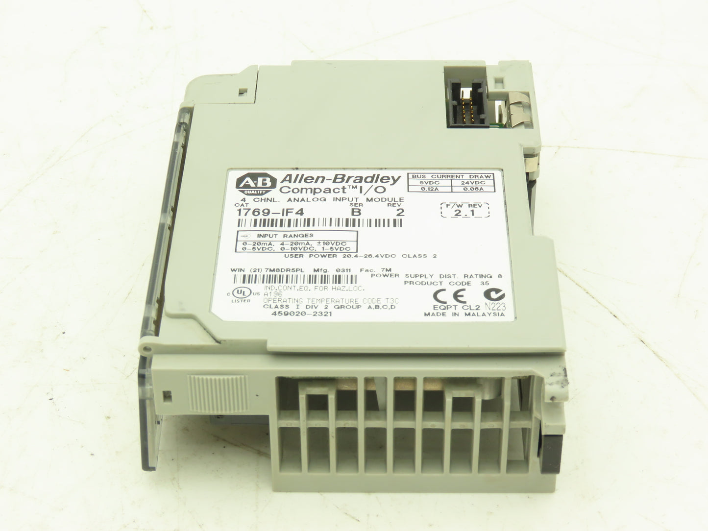 Allen Bradley 1769-IF4 Compact I/O Analog Input Module 24VDC Ser B Rev 2 FW 2.1