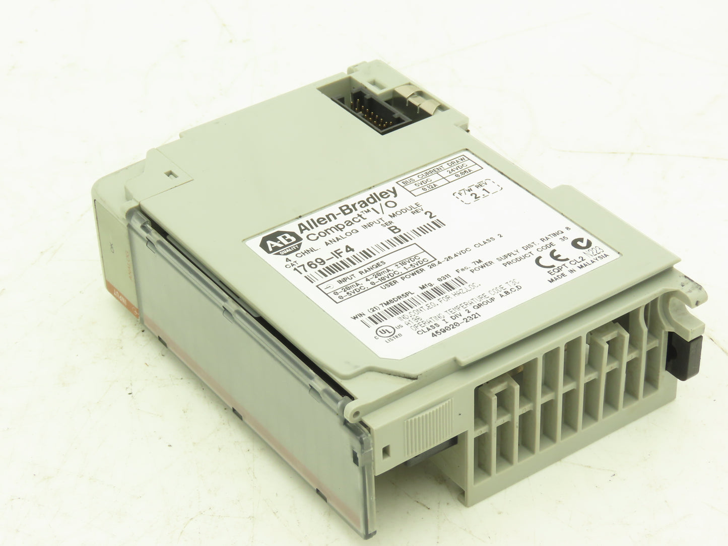 Allen Bradley 1769-IF4 Compact I/O Analog Input Module 24VDC Ser B Rev 2 FW 2.1