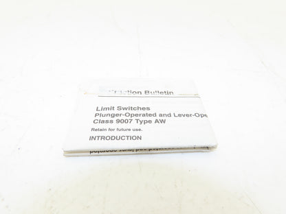 Square D 9007 AW12 Roller Limit Switch 15A 600V -No Lever Arm