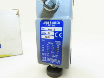 Square D 9007 AW12 Roller Limit Switch 15A 600V -No Lever Arm