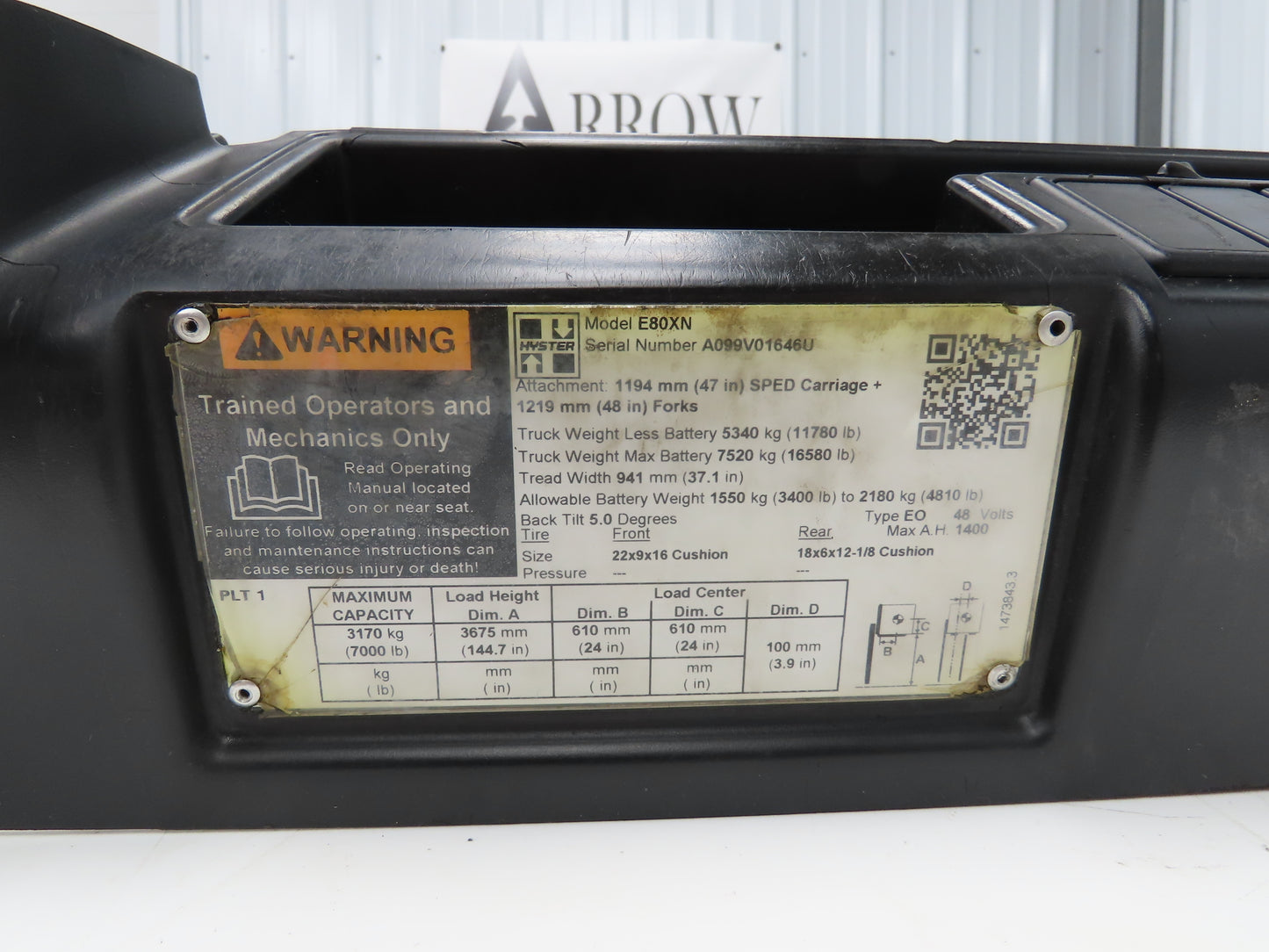 Danaher ACS48XL-875F-23P AC SuperDrive Forklift Motor Controller 48V Off E80XN