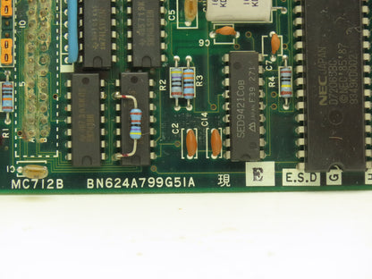 Mitsubishi Mazak BN624A799G51A PCB Slot Rack Printed Circuit Board Card MC712B