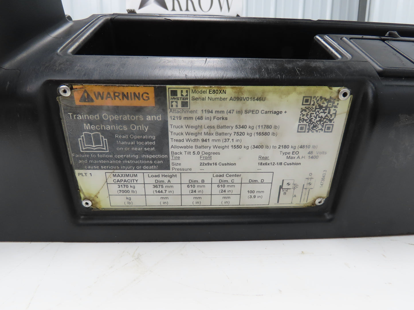 Hyster 8539580 Forklift Display Controller Module W/Key Off E80XN READ