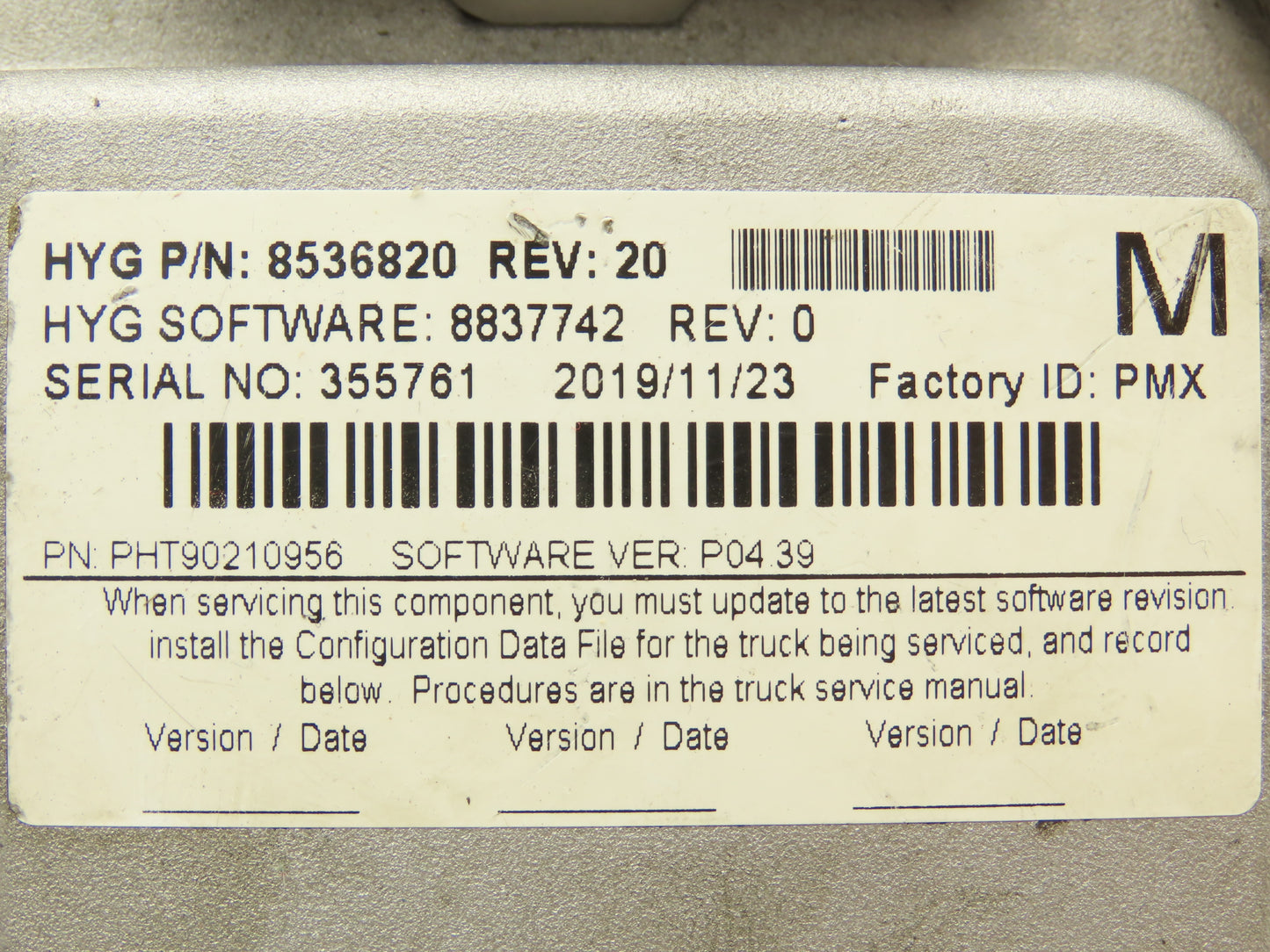 Hyster 8536820 Forklift Control Module Rev 20 Off E80XN